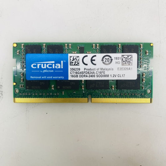 Crucial CT16G4SFD824A 16GB DDR4-2400 SODIMM Laptop Memory CL17 1.2V Grade-A
