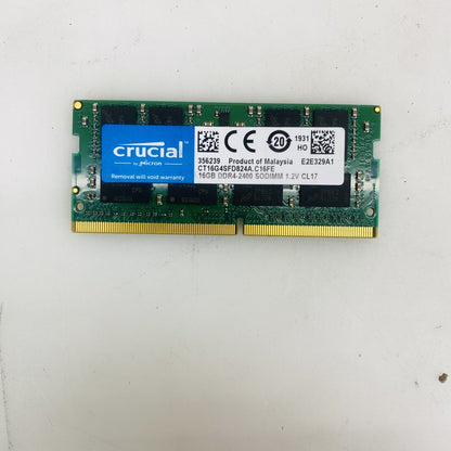 Crucial CT16G4SFD824A 16GB DDR4-2400 SODIMM Laptop Memory CL17 1.2V Grade-A