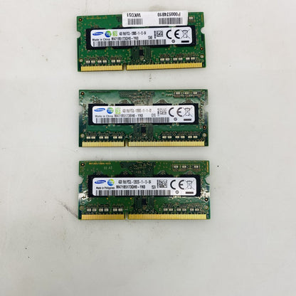3x Samsung 4GB PC3L-12800S (M471B5173QH0-YK0) Laptop SODIMM DDR3L RAM Grade-A
