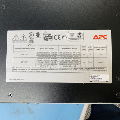 APC SBP16KP Service Bypass Panel 100-240VAC 100A 24000VA Grade-D