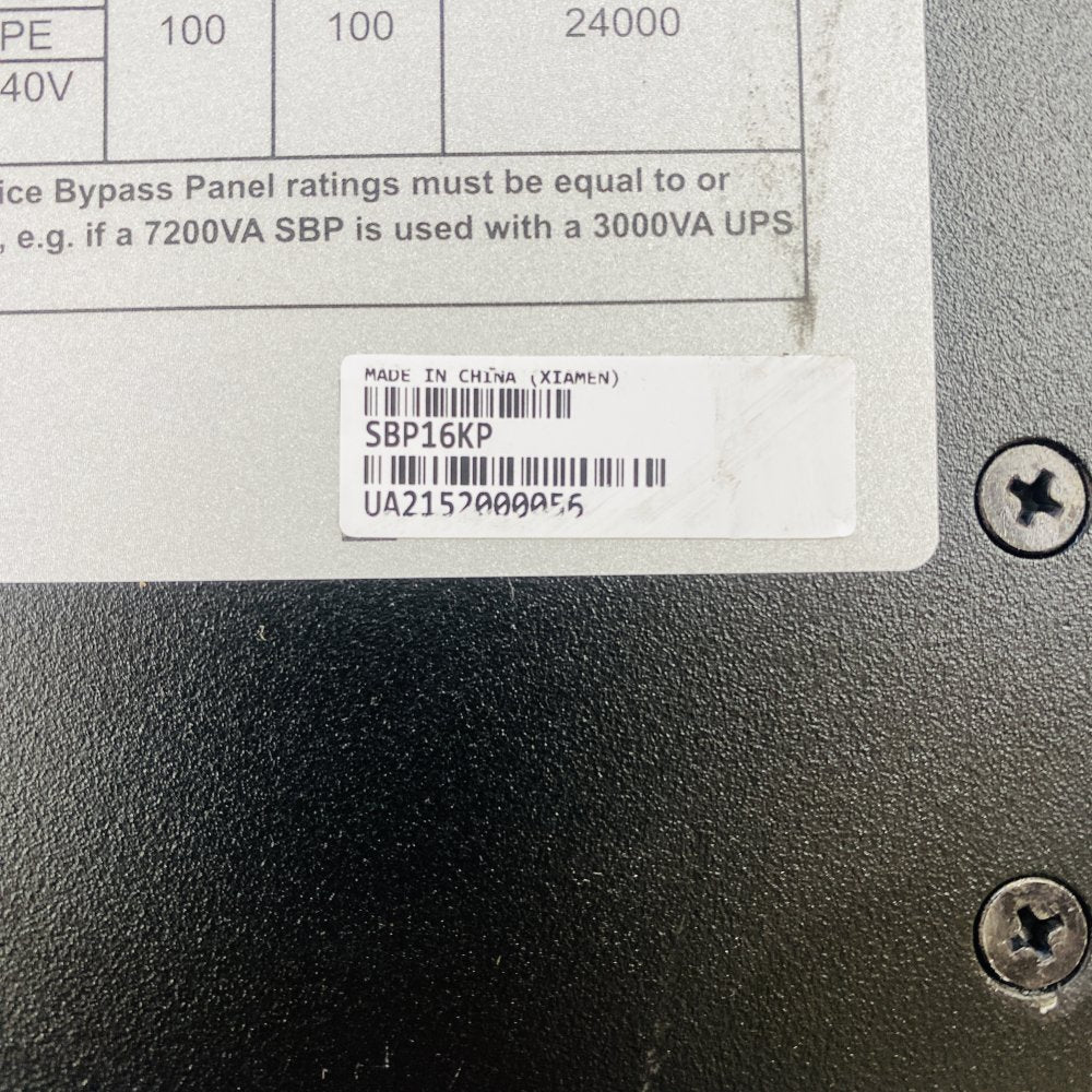 APC SBP16KP Service Bypass Panel 100-240VAC 100A 24000VA Grade-B
