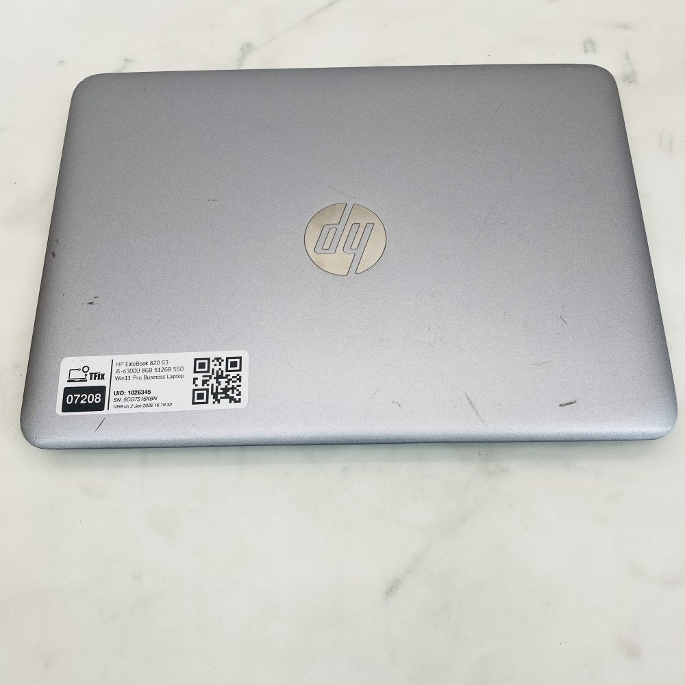 HP EliteBook 820 G3 i5-6300U 8GB 512GB SSD Win11 Pro Business Laptop – Grade-C
