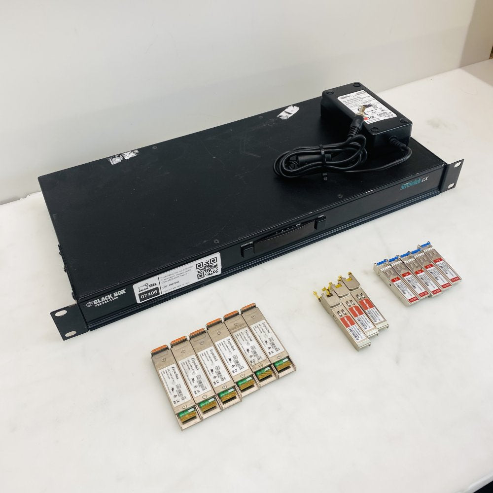 Black Box ServSwitch CX Rackmount KVM + Lot of SFP/XFP Transceivers - Used