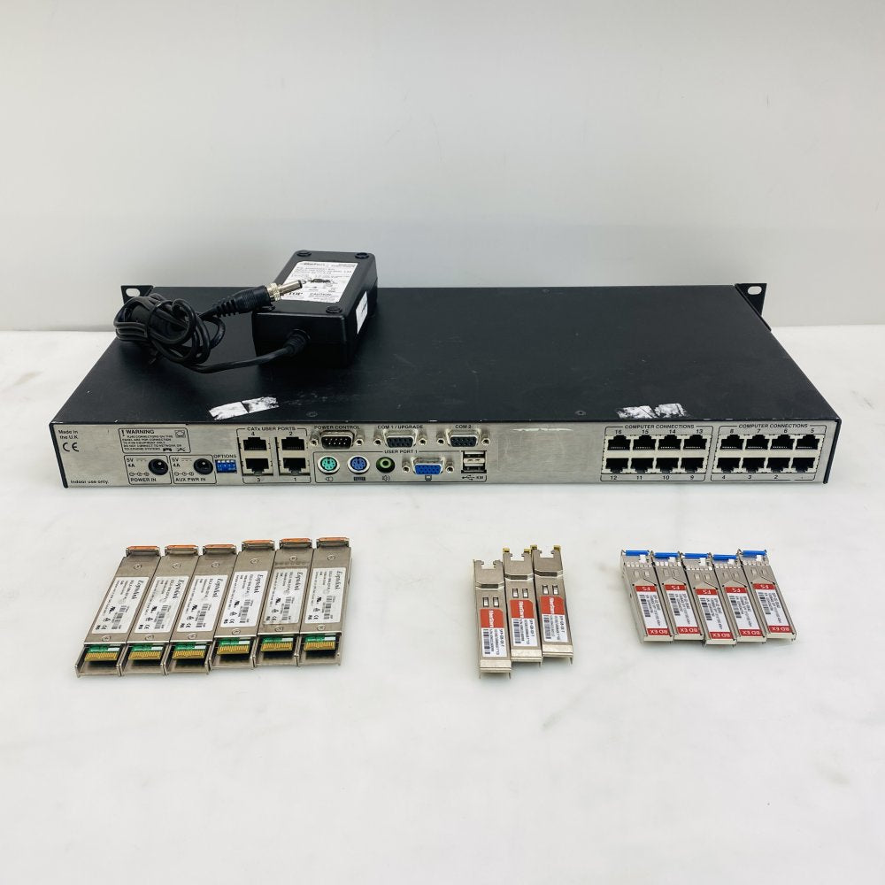 Black Box ServSwitch CX Rackmount KVM + Lot of SFP/XFP Transceivers - Used