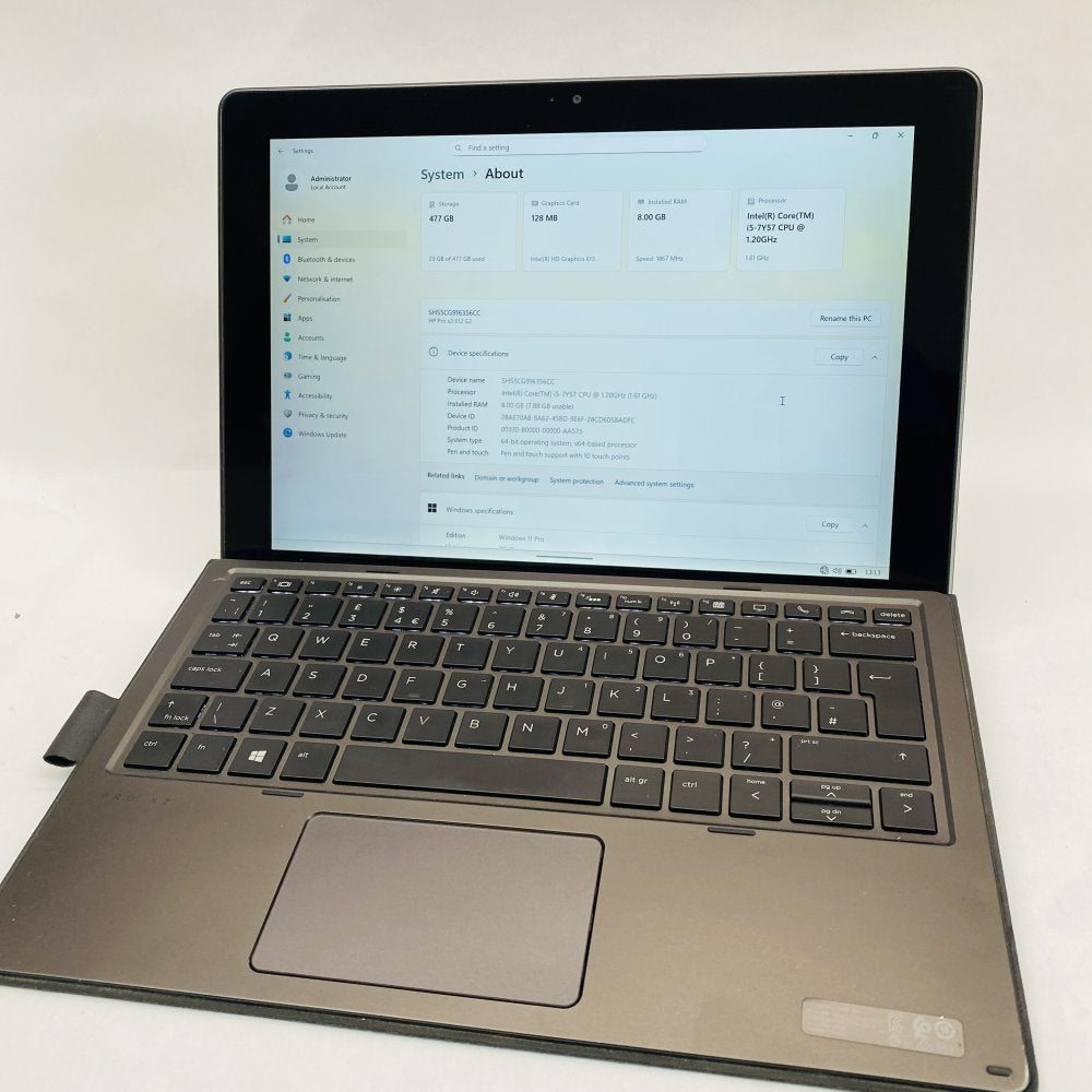 HP Pro x2 612 G2 i5-7Y57 8GB 512GB NVMe 2-in-1 Tablet Laptop (Grade B)