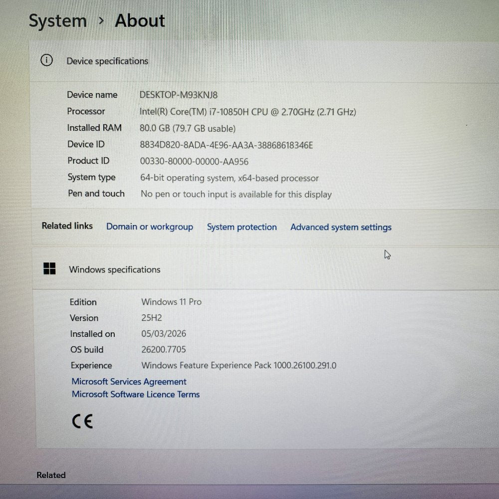 Lenovo ThinkPad P15 i7-10850H 80GB RAM 477GB SSD nVidia T2000 BIOS Locked