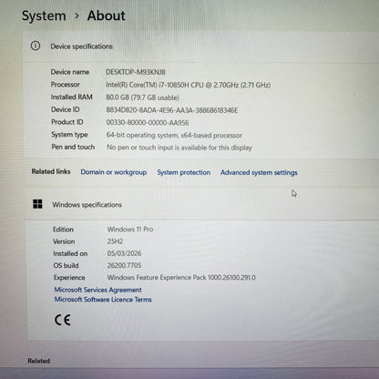 Lenovo ThinkPad P15 i7-10850H 80GB RAM 477GB SSD nVidia T2000 BIOS Locked