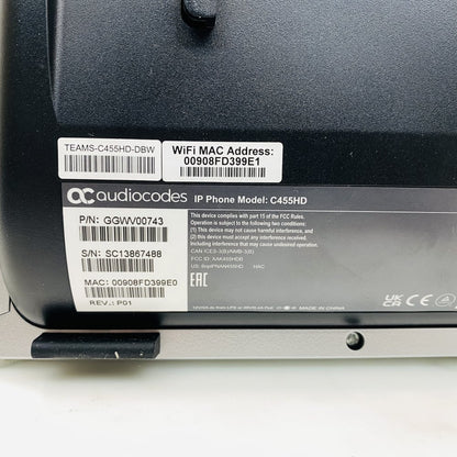 AudioCodes C455HD IP Phone Microsoft Teams Certified Full Set PoE (Grade B)