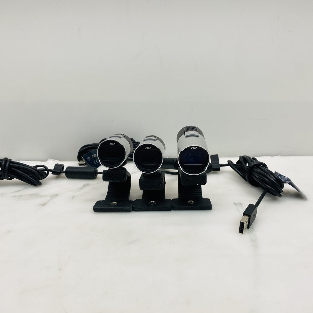 Microsoft 1080p HD Webcam Lot of 3 USB Cameras - Grade-B