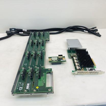 BP-34101 V1.0 SAS Backplane with RAID Controller & MiniSAS Cables Grade-A