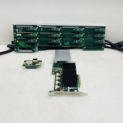 BP-34101 V1.0 SAS Backplane with RAID Controller & MiniSAS Cables Grade-A