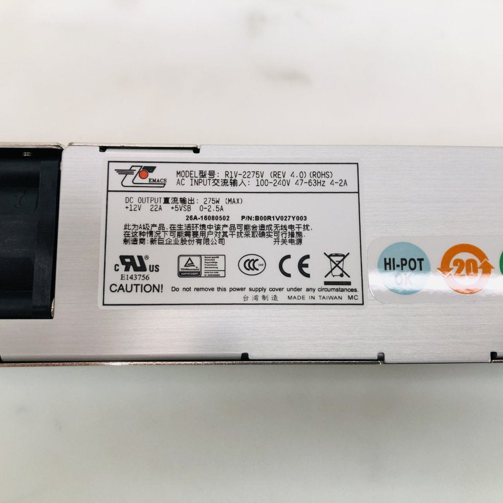 EMACS R1V-2275V 275W Server Power Supply PSU (Slim) (Grade A)