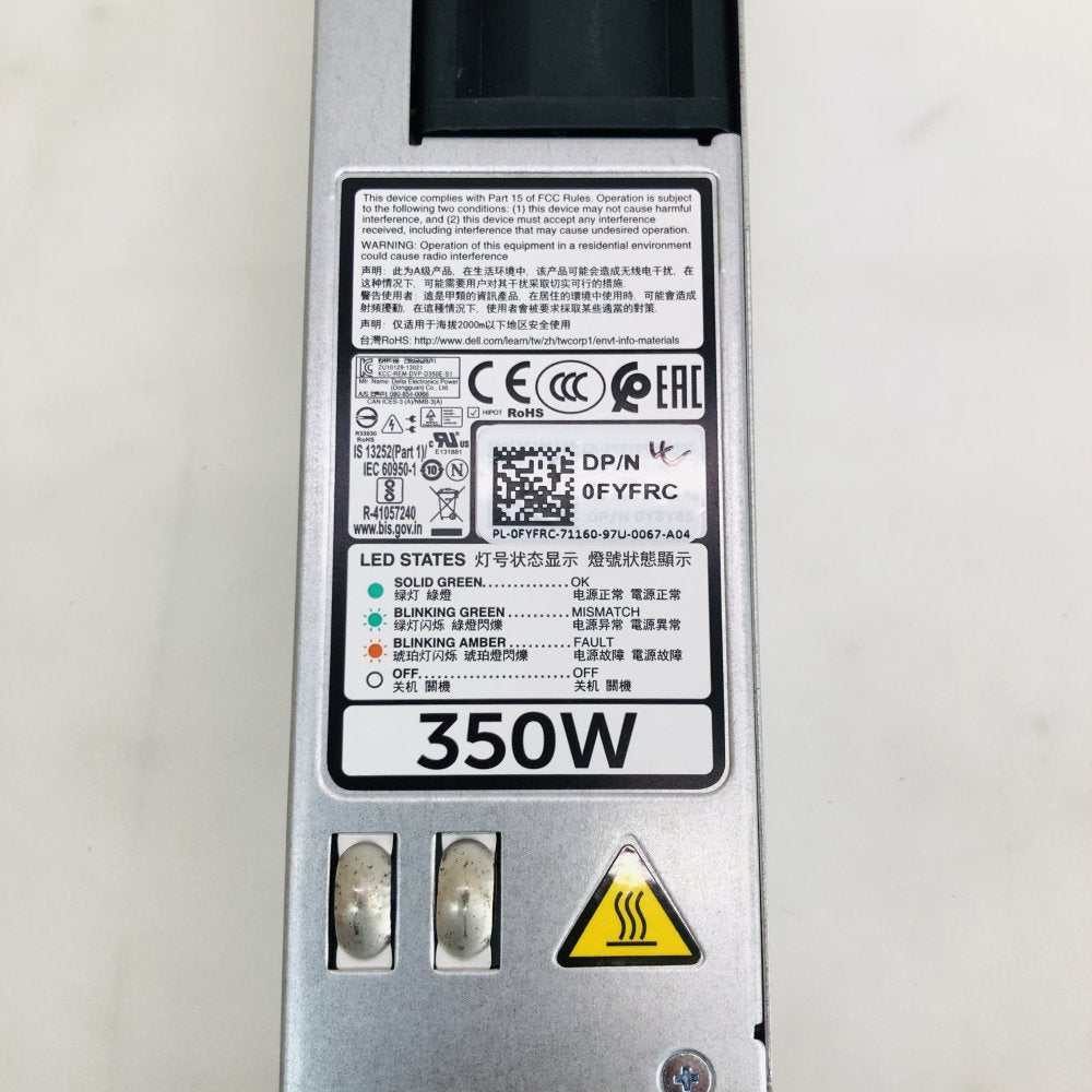 Dell 350W 80 PLUS Platinum Hot-Swap Server Power Supply D350E-S1 (Grade A)