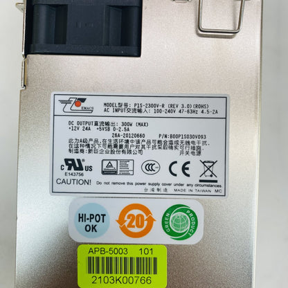 EMACS P1S-2300V-R 300W Server Power Supply Hot-Swap Grade-A
