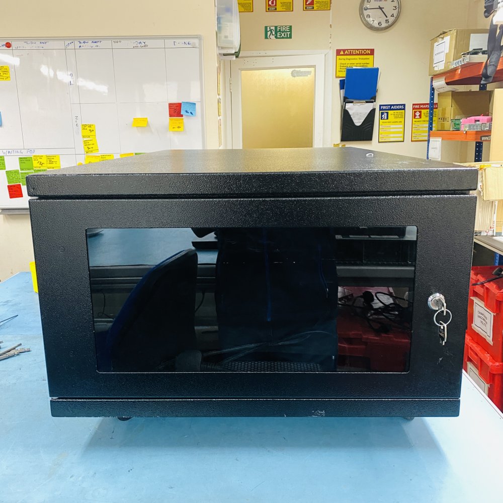 Lockable Network Server Metal Cabinet w/ Glass Door & Cooling Fans Grade-B