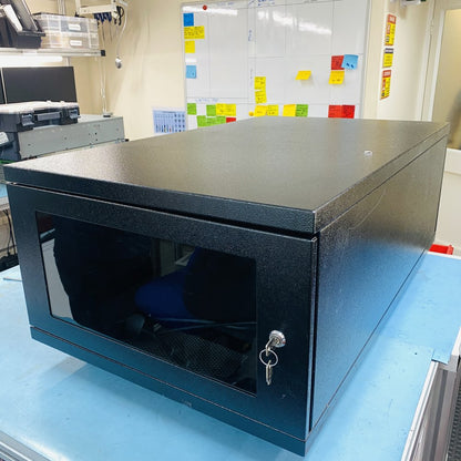 Lockable Network Server Metal Cabinet w/ Glass Door & Cooling Fans Grade-B