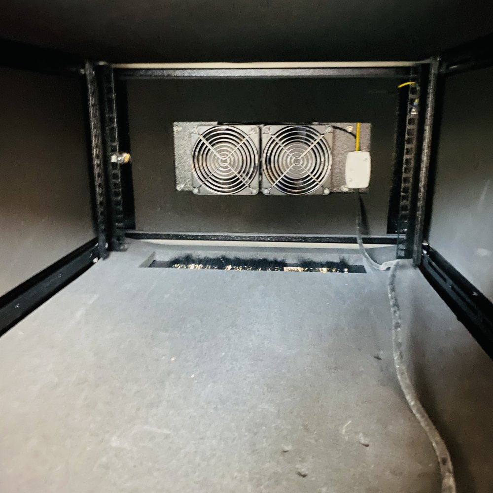 Lockable Network Server Metal Cabinet w/ Glass Door & Cooling Fans Grade-B