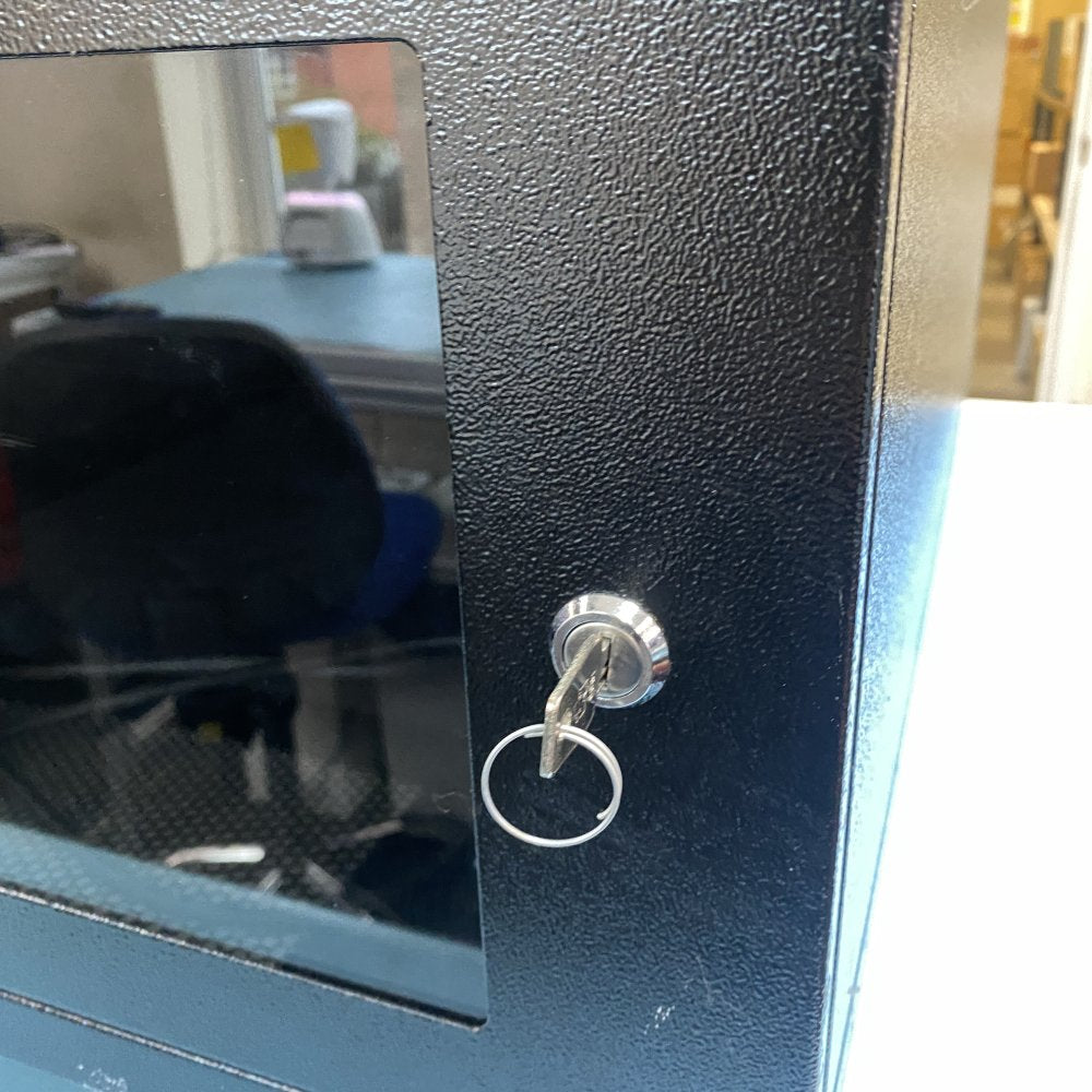 Lockable Network Server Metal Cabinet w/ Glass Door & Cooling Fans Grade-B