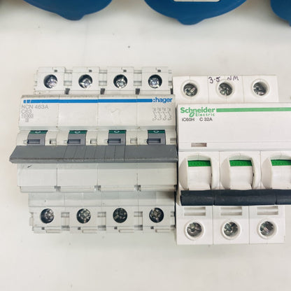Joblot Mennekes 32A Panel Sockets Schneider iC60H C32A Hager NCN463A C63 MCB