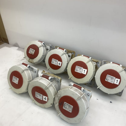 Joblot of 7 MENNEKES Typ 240A 32A 3P+N+E IP67 240/415V Industrial Sockets
