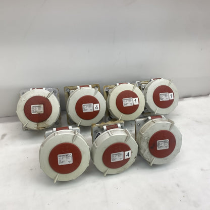 Joblot of 7 MENNEKES Typ 240A 32A 3P+N+E IP67 240/415V Industrial Sockets