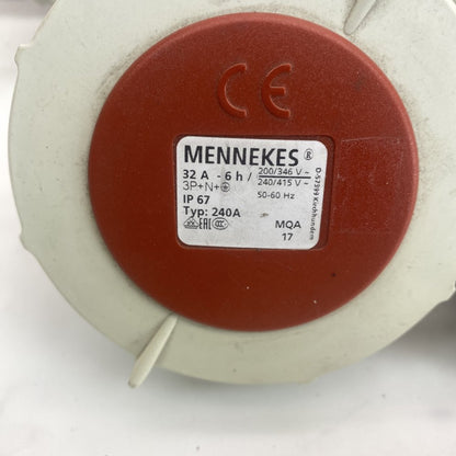 Joblot of 7 MENNEKES Typ 240A 32A 3P+N+E IP67 240/415V Industrial Sockets