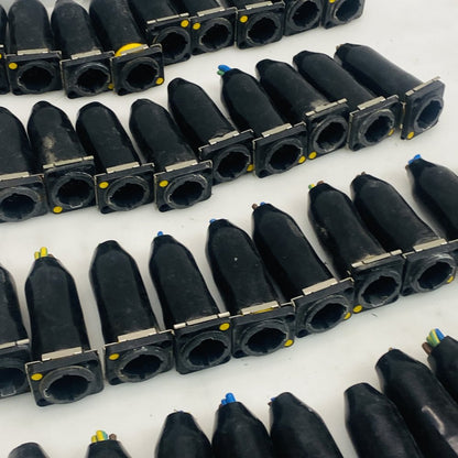 Joblot of 40 Black Panel-Mount Circular Cable Connectors with Leads AS IS Bundle