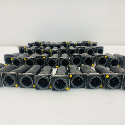 Joblot of 40 Black Panel-Mount Circular Cable Connectors with Leads AS IS Bundle