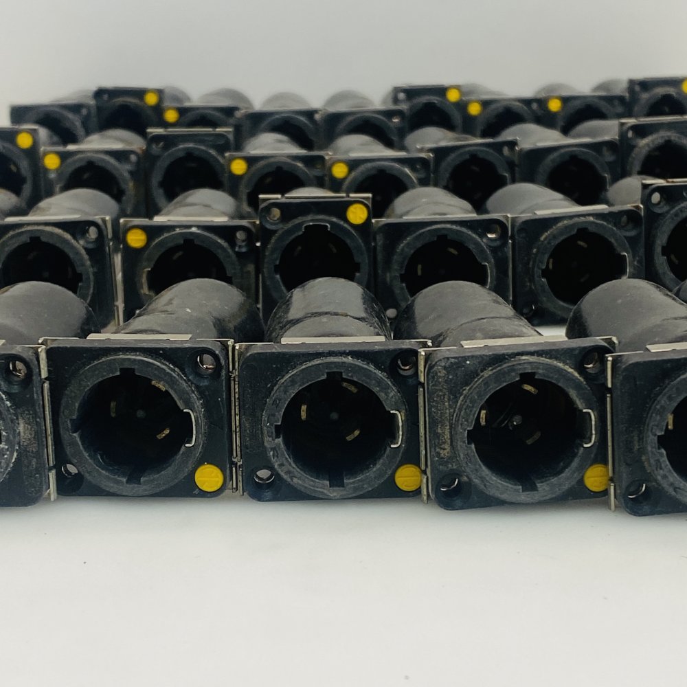 Joblot of 40 Black Panel-Mount Circular Cable Connectors with Leads AS IS Bundle
