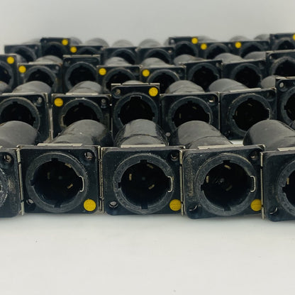 Joblot of 40 Black Panel-Mount Circular Cable Connectors with Leads AS IS Bundle