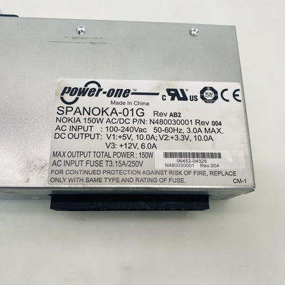 Power-One SPANOKA-01G 150W Nokia AC/DC Power Supply N480030001 Grade A