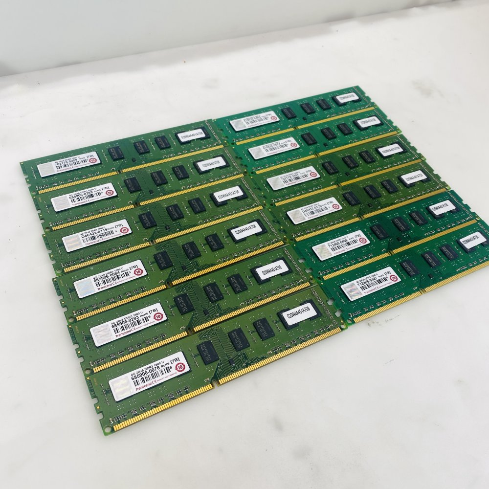Lot of 12 Transcend 4GB DDR3 1600MHz (PC3-12800) 2Rx8 RAM Modules Grade A