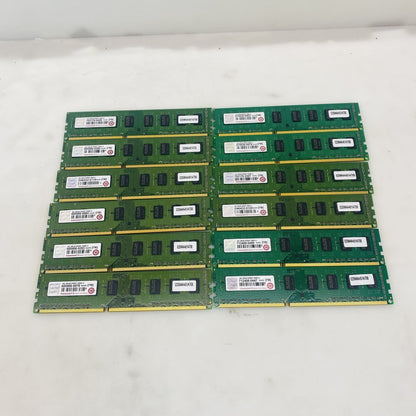Lot of 12 Transcend 4GB DDR3 1600MHz (PC3-12800) 2Rx8 RAM Modules Grade A