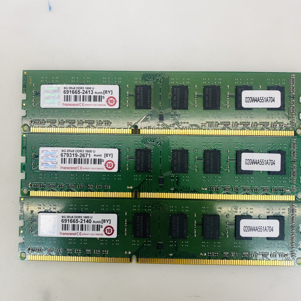 Transcend 3x 8GB DDR3 1600MHz PC3-12800 Unbuffered Desktop RAM Grade A