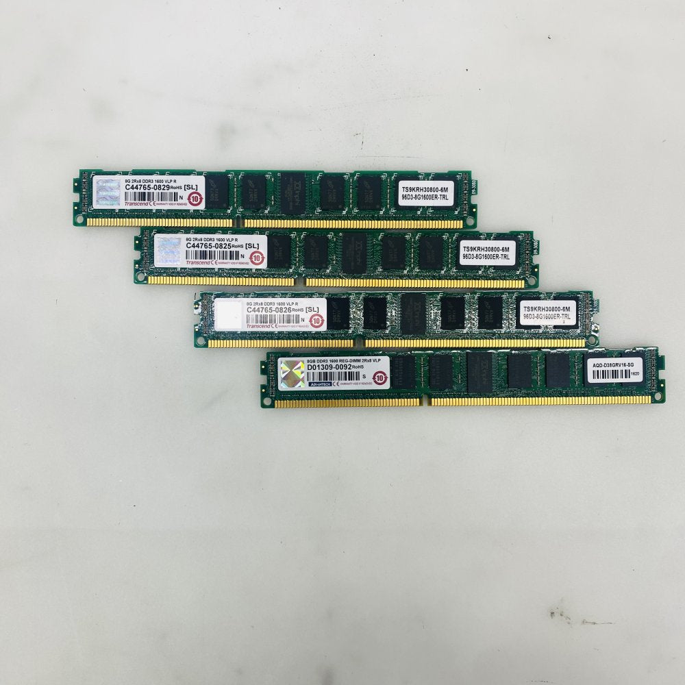 Transcend C44765-0825 8GB DDR3-1600 RDIMM VLP Registered Lot of 4 Grade A