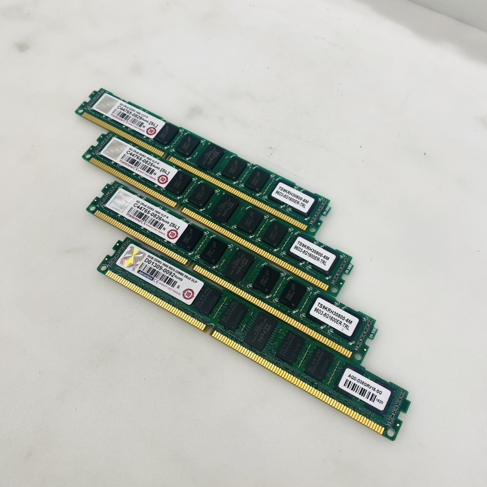 Transcend C44765-0825 8GB DDR3-1600 RDIMM VLP Registered Lot of 4 Grade A