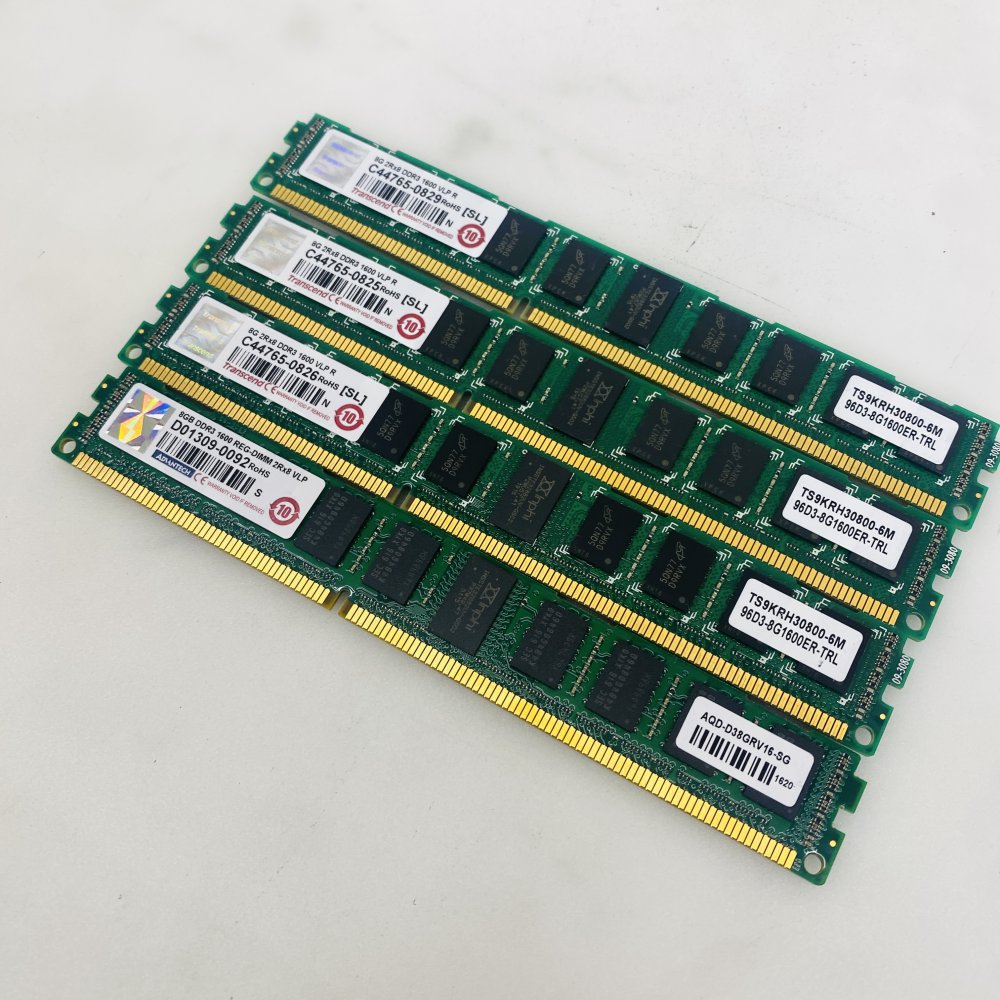 Transcend C44765-0825 8GB DDR3-1600 RDIMM VLP Registered Lot of 4 Grade A