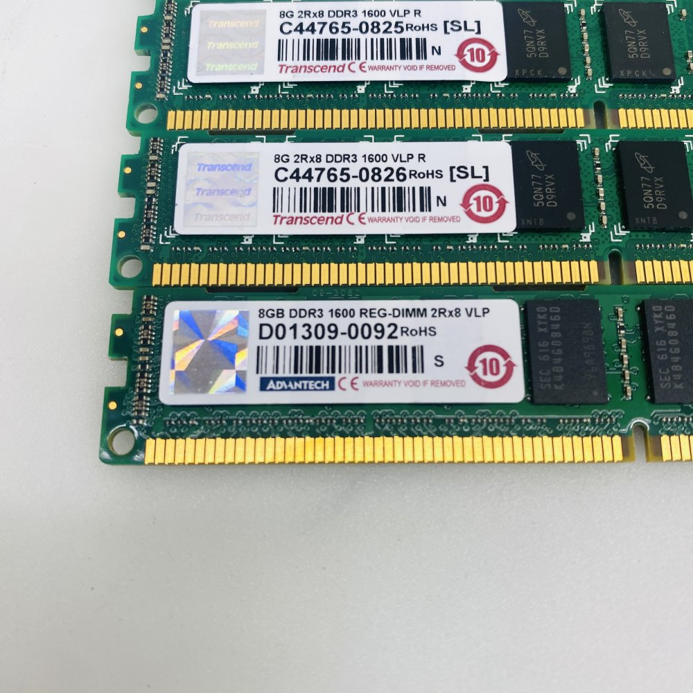 Transcend C44765-0825 8GB DDR3-1600 RDIMM VLP Registered Lot of 4 Grade A