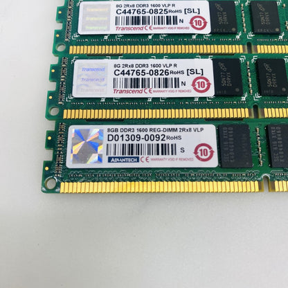 Transcend C44765-0825 8GB DDR3-1600 RDIMM VLP Registered Lot of 4 Grade A