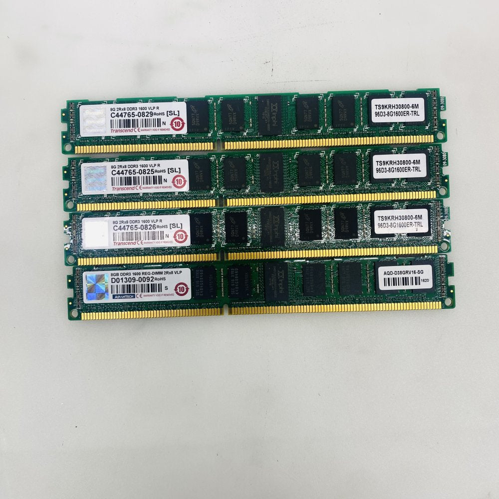 Transcend C44765-0825 8GB DDR3-1600 RDIMM VLP Registered Lot of 4 Grade A
