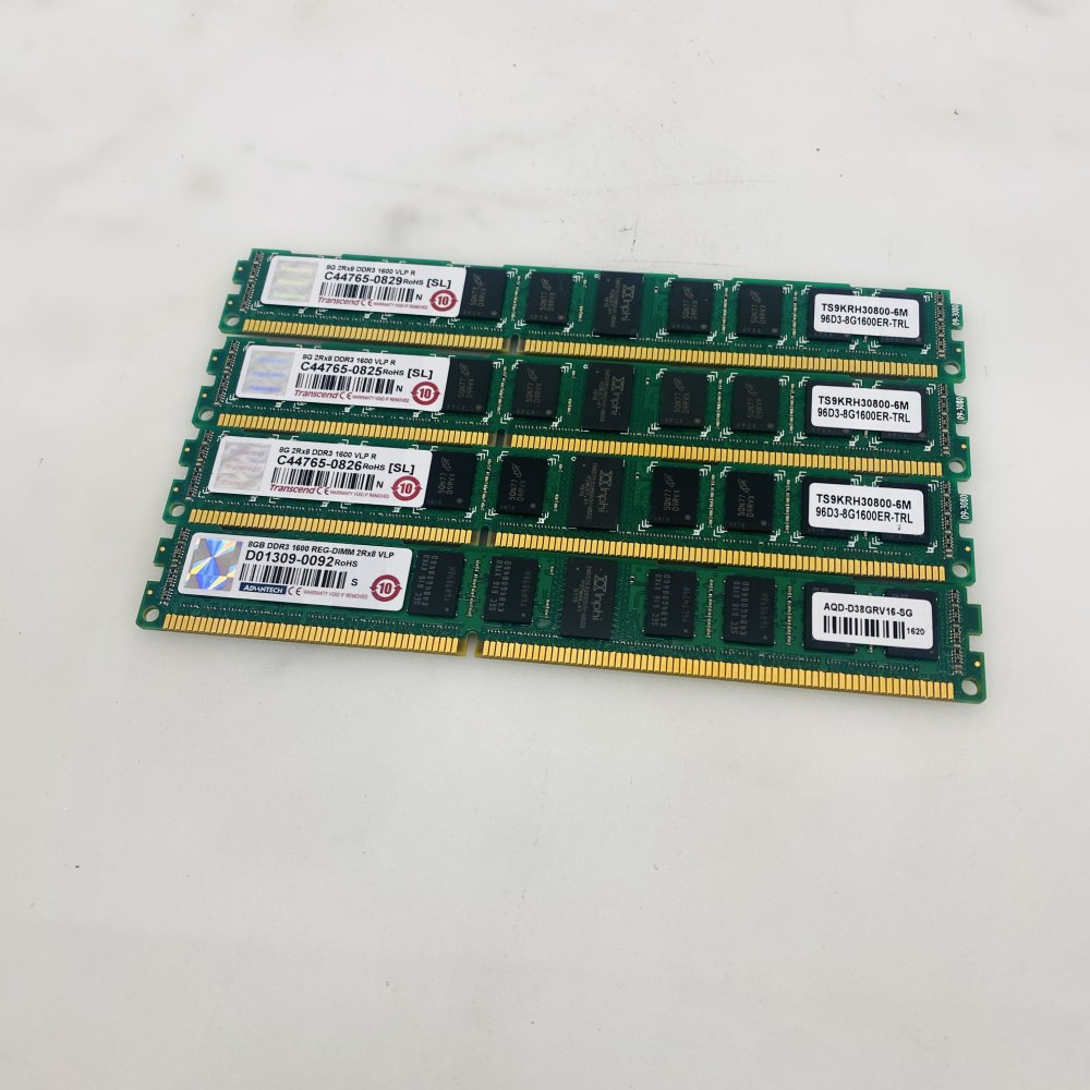 Transcend C44765-0825 8GB DDR3-1600 RDIMM VLP Registered Lot of 4 Grade A