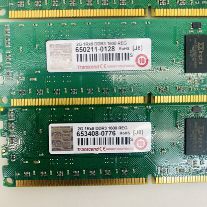 Transcend 2GB DDR3-1600 REG 1Rx8 Server RAM Modules Lot of 6 Grade A