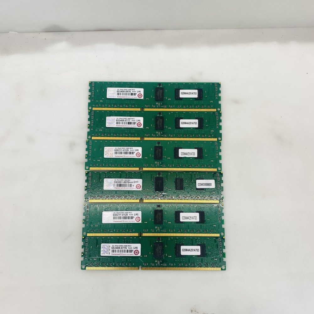 Transcend 2GB DDR3-1600 REG 1Rx8 Server RAM Modules Lot of 6 Grade A