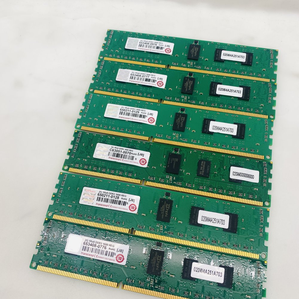 Transcend 2GB DDR3-1600 REG 1Rx8 Server RAM Modules Lot of 6 Grade A
