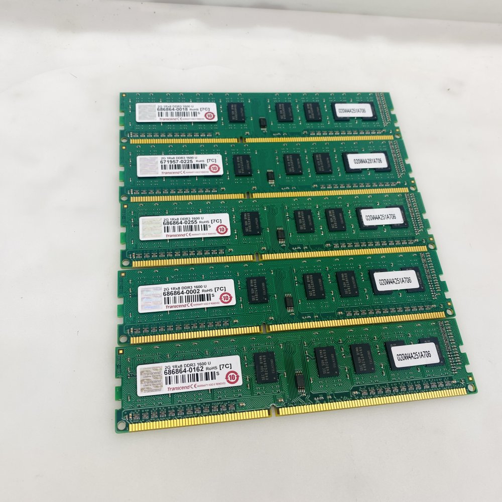 Transcend 2GB DDR3 1600MHz (PC3-12800) 1Rx8 DIMM Lot of 5 Grade A