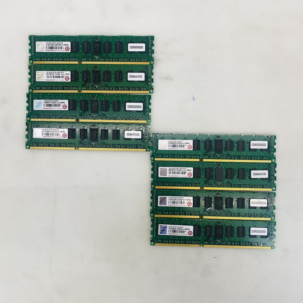 Transcend 4GB DDR3-1600 REG ECC Server RAM DIMM D34502-0755 Lot of 8 Grade A