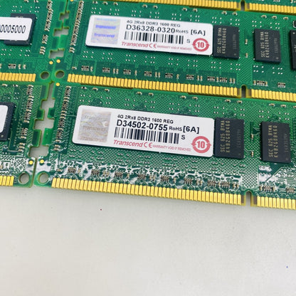 Transcend 4GB DDR3-1600 REG ECC Server RAM DIMM D34502-0755 Lot of 8 Grade A