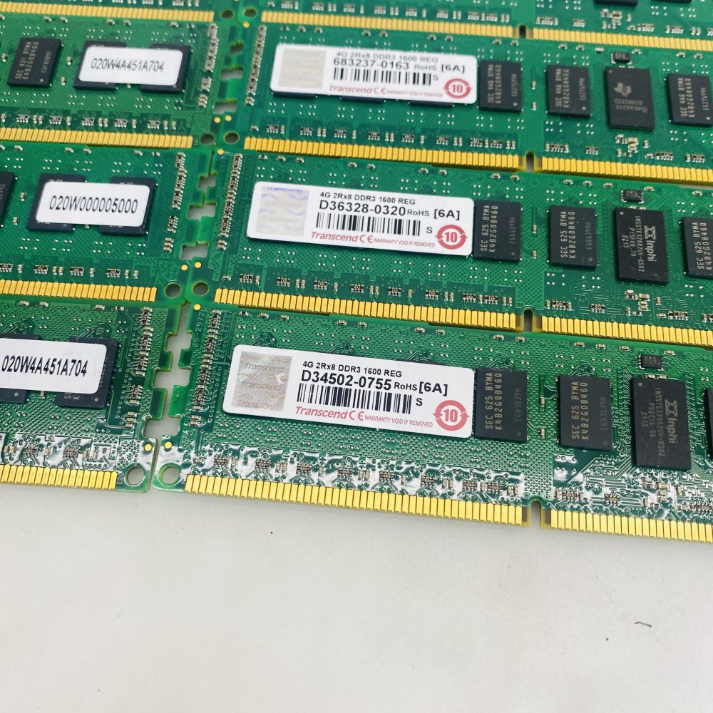 Transcend 4GB DDR3-1600 REG ECC Server RAM DIMM D34502-0755 Lot of 8 Grade A