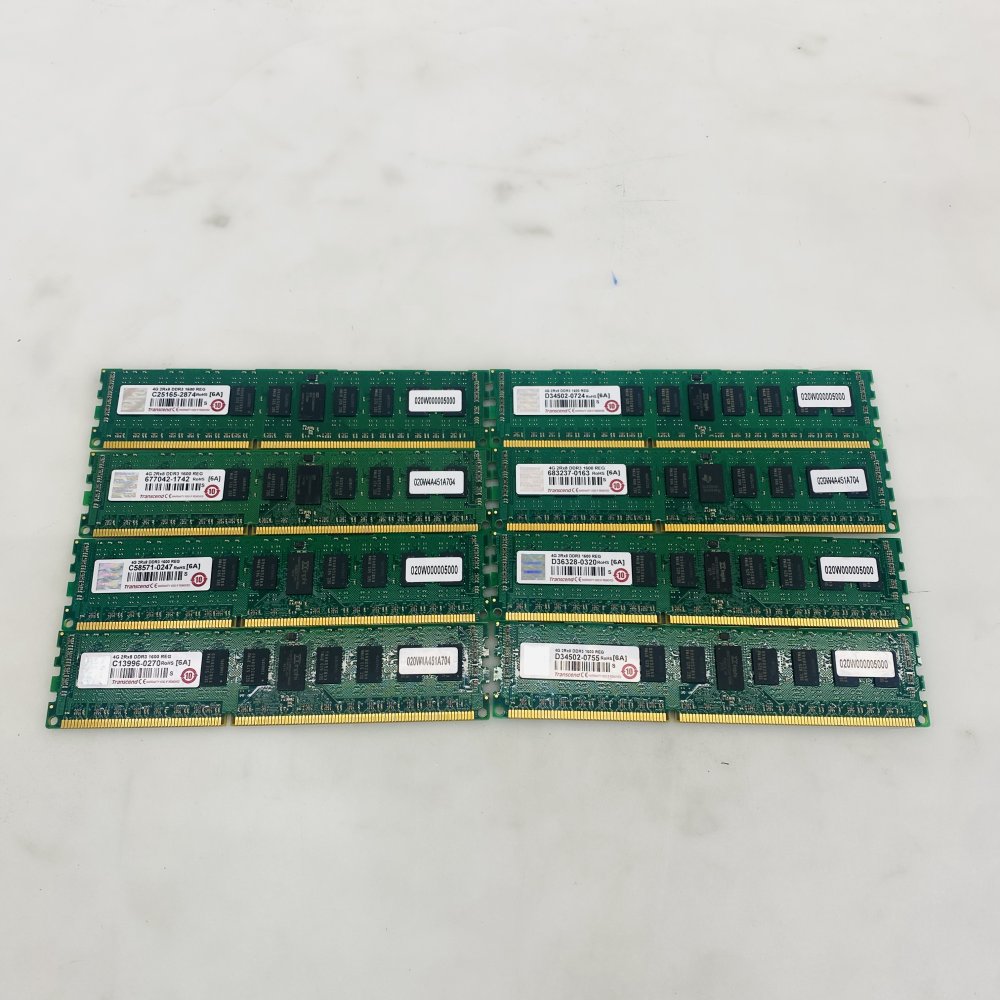 Transcend 4GB DDR3-1600 REG ECC Server RAM DIMM D34502-0755 Lot of 8 Grade A