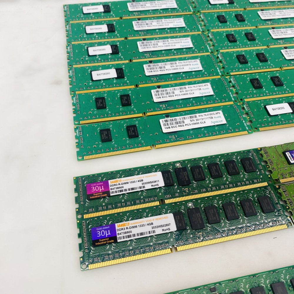 Lot 18x ECC Registered RDIMM RAM Apacer Kingston Micron WARIS DDR2/DDR3 Grade A